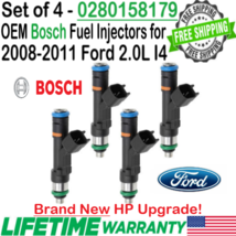 NEW OEM Bosch 4Pcs HP Upgrade Fuel Injectors for 2010-2011 Ford Transit 2.0L I4 - £224.86 GBP