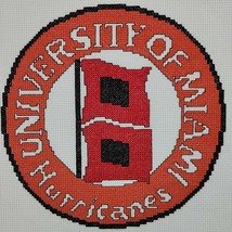 Miami Hurricanes Hand Embroidered Logo Finished Football Baseball Univer... - £7.07 GBP