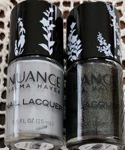 Two (2) NUANCE ~ Salma Hayek ~ Nail Lacquer Polish ~ 500 Black/525 Moonb... - $20.00