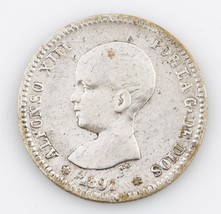 1891 Spanien 1 Peseta Sehr Gut Münze - $39.67