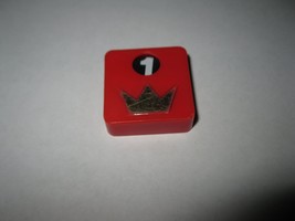 1977 Shogun Board Game Piece: Red Crown Game Square Tile - $2.00