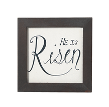 NEW He Is Risen Religious Easter Rustic Wooden Wall Decor Sign 6 inches - £7.93 GBP