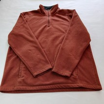St. John&#39;s Bay Orange Fleece 1/4 Zip L/S Pocketed Pullover Sweatshirt Ja... - $12.46