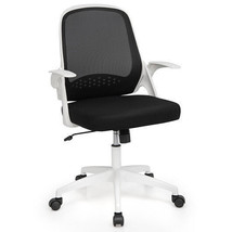 Adjustable Mesh Office Chair Rolling Computer Desk Chair with Flip-up Armrest-W - £108.38 GBP