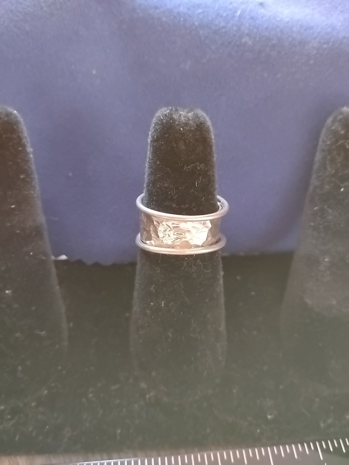 925 Sterling Silver Modernist 11 Mm Wide Hammered Band Ring SZ 7.5 Free Shipping Item image 13