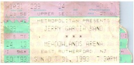 Jerry Garcia Bande Concert Ticket Stub Octobre 31 1993 L Rutherford Neuf Jersey - £45.01 GBP