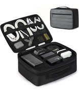 Electronics Travel Organizer Double Layer Charger Organizer Bag Large Te... - £38.50 GBP