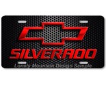 Chevy Silverado Inspired Art Red on Mesh FLAT Aluminum Novelty License T... - $17.99