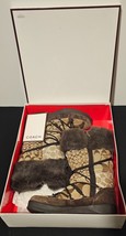 Coach Laurilyn Brown/Tan Patchwork Fur Trim Winter Designer Boots Side Z... - £29.29 GBP