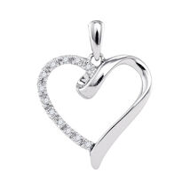 An item in the Jewelry & Watches category: 10k White Gold Round Diamond Heart Love Fashion Pendant 1/20 Ctw