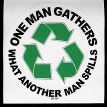 SALE One Man Gathers Recycle Vinyl Sticker  Deadhead  Car Decal - $2.99