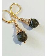 Victorian Serpentine gold earrings bohemian jewelry set earrings necklac... - $47.88 CAD