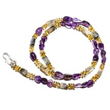 Amethyst Sage Natural Gemstone Beads Jewelry Necklace 17&quot; 69 Ct. KB-229 - £8.69 GBP