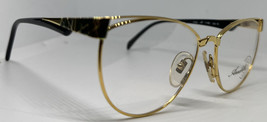 New Vintage Simonetta Ravizza 1146 C 6 Eyeglasses Gold Cat Eye Art Deco Side - $176.77