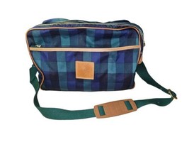 Christian Dior Leather Trimmed Plaid Crossbody Weekend Bag w/ Strap Vint... - $190.00