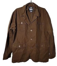Guide Gear Men XL Brown 4 Pocket Big Button Long Sleeve Brown Canvas Shirt - $31.07