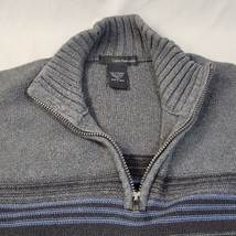 Calvin Klein Jeans Men&#39;s 1/4 Zip Mock Neck Sweater Pullover Gray Blue St... - £10.93 GBP