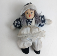 Vintage Country Plush Doll With Porcelain Face 5.5&quot; Doll - €8,52 EUR