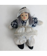 Vintage Country Plush Doll With Porcelain Face 5.5&quot; Doll - $13.83 CAD