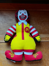 Red White &amp; Yellow Ronald McDonald Stuffed Character Doll – 12 inches high x 8 x - £8.84 GBP