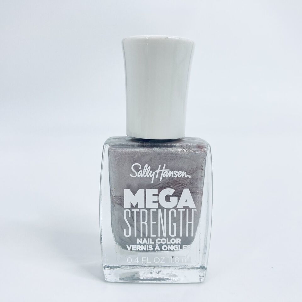 Sally Hansen Mega Strength Nail Polish Metallic Grey #058 Keep It 100 0.... - $2.97