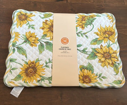 Martha Stewart Table Placemat set Of 4 Sunflower Quilted Reversible - £26.25 GBP