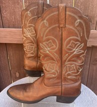 Women&#39;s Ariat Brown Leather Western Boots Size 10B - £79.63 GBP