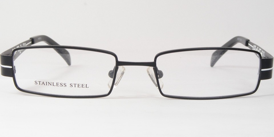 44805-3 Black /White UNIQUE EYEGLASSES GLASSES STAINLESS STEEL FRAME 49-17-135mm Item image 2