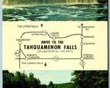 Dual View Map Greetings Tahquamenon Falls Michigan MI UNP Chrome Postcar... - $7.12