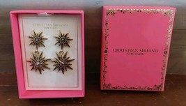 Christian Siriano New York Double Starburst Dangle Earrings Copper Brown... - $27.88