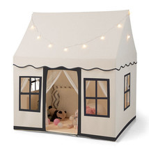 Toddler Large Playhouse with Star String Lights-Beige - Color: Beige - $2,608.08 MXN