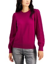 INC International Concepts Purple Sweater Women Extra Small Cable Knit Sleeves - £27.66 GBP