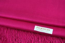 Hot Pink Pashmina Womens Solid 78x28 Silky Shawl Wrap Wool Feel Blend Scarf - £14.37 GBP