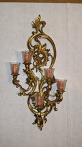 Vintage Hollywood Regency Syroco MCM 5 Arm Wall Sconce  #4049 36” Patent... - £140.22 GBP