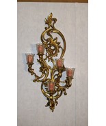 Vintage Hollywood Regency Syroco MCM 5 Arm Wall Sconce  #4049 36” Patent... - £141.71 GBP