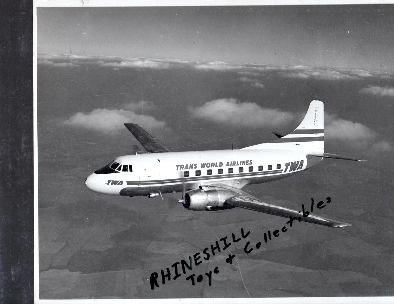 Photographs - Airplane Photograph - Martin Company -TWA CV 240 - $4.85