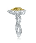 GIA Certified 1.57 CT Pear Light Yellow Diamond Engagement Ring 18k White Gold - £4,031.83 GBP