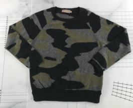 Brodie Crewneck Sweater Womens Extra Small Grey Black Green Camouflage C... - £38.65 GBP