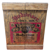 Budweiser Wood Display Crate Cabinet Box Shelves 15” x 19” x 4” Magnetic... - $39.60