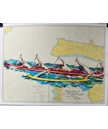 Leroy Neiman Outrigger Canoe Race Serigraph On Paper Molokai 55 miles race - $415.80