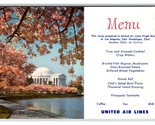 United Airlines Issued In Flight Menu Washington DC UNP Chrome Postcard V15 - £3.07 GBP