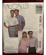 Vtg 1988 McCalls Pattern 4056 Mens Miss Unisex Sz S Shirt Button Classic - $16.20 CAD
