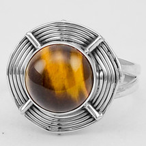 Tiger Eye Ring Size 6.5 USA, 925 Silver, Protective Stone - £20.70 GBP