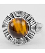 Tiger Eye Ring Size 6.5 USA, 925 Silver, Protective Stone - $26.00