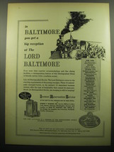 1958 Distinguished Hotels Ad - In Baltimore Lord Baltimore - £14.78 GBP