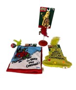Bundle Lot Of 3 THE GRINCH Christmas CAT Toys Crinkle Book + Swatter + K... - $23.00 CAD