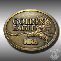 Vintage Belt Buckle NRA Golden Eagles Oval Gold-Tone American Eagle National - £14.63 GBP