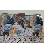CAT LADY BOX Cat Collage Photographic Crossbody Clutch Bag Purse Chain Strap NEW - $24.99