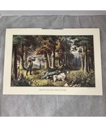 1982 Travelers Calendar Currier &amp; Ives Art Print 11x16” Partridge Shooti... - $9.95