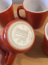 Vintage 60s set of 4 Corelle by Pyrex Burnt Orange mugs (discontinued and rare) image 3
